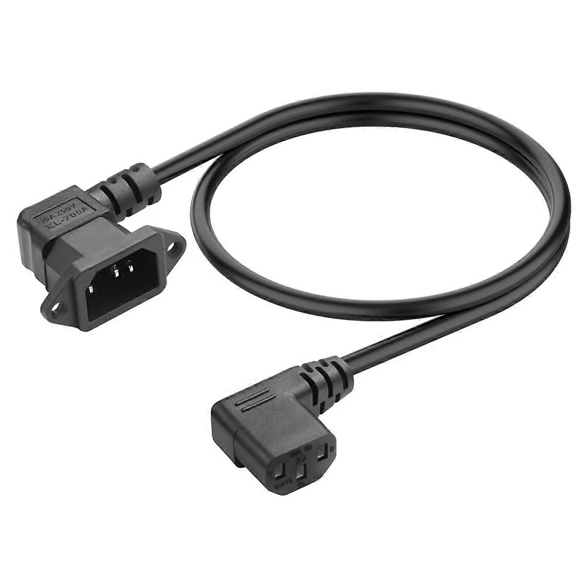 90° Iec C13 Auf C14 Computer-verlängerungskabel, C14 Auf C13 Netzkabel Für Server, Monitore Und Pcs – 0,6 M