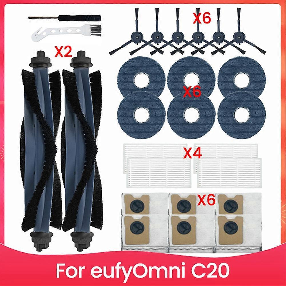 Ersatzteile Für Den Eufy Omni C20 Saugroboter: Zubehör Inklusive 1 Walze, 5 Filter, 5 Seitenbürsten, 4 Reinigungstücher Und 4 Staubbeutel.