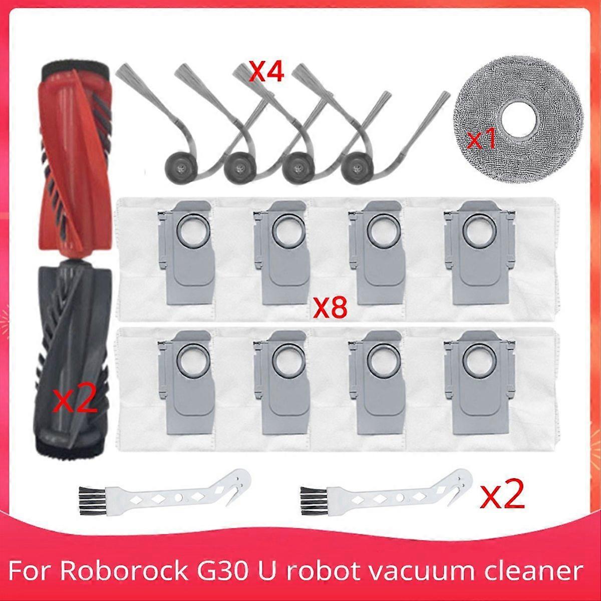 Ersatzteile Für Den Saugroboter G30 U: Hauptbürste, Seitenbürsten, Staubbeutel Und Tuch.