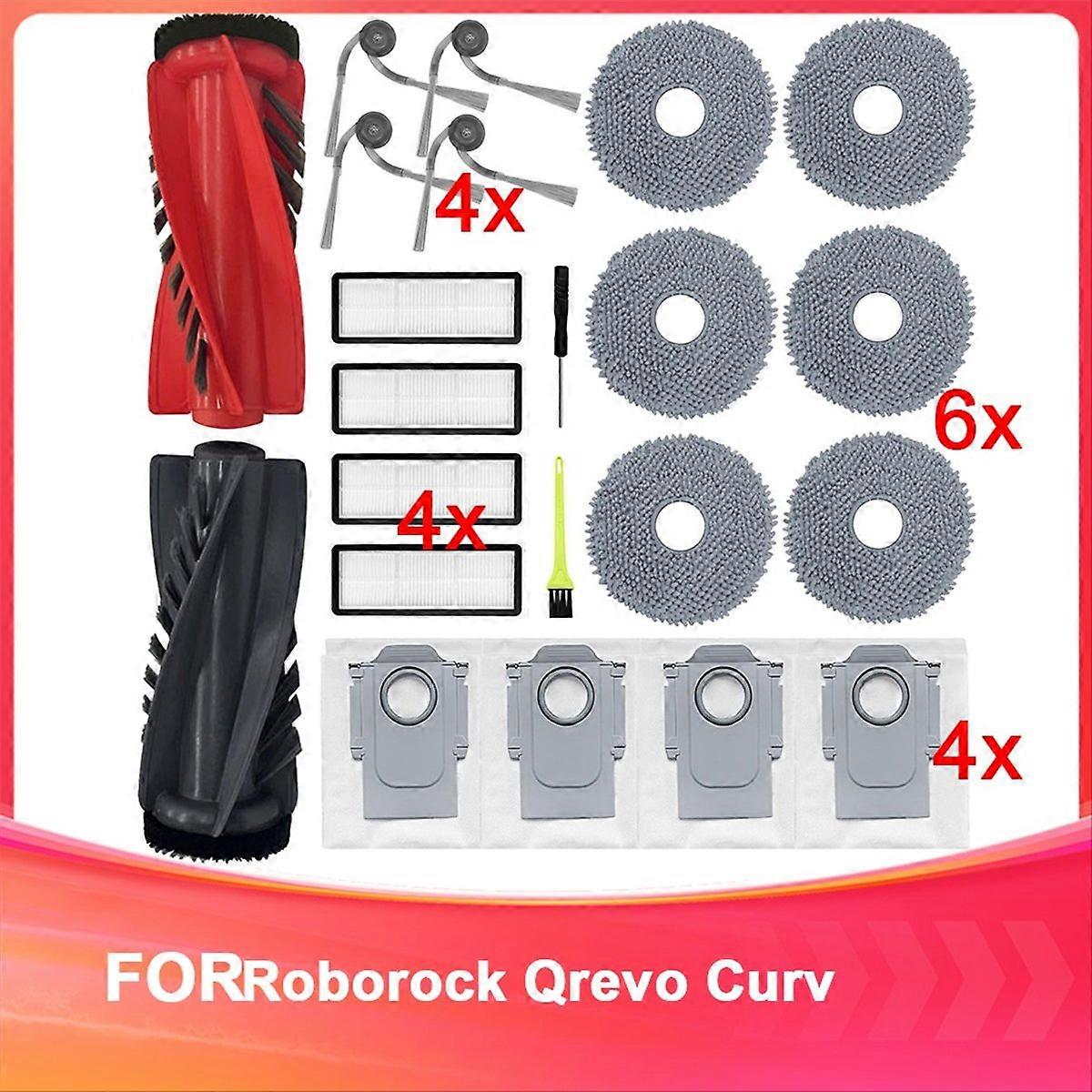 Zubehör Für Qrevo Curv: Ersatzteile Inklusive Hauptbürste, Hepa-filter, Reinigungstücher, Staubbeutel Und Seitenbürsten.