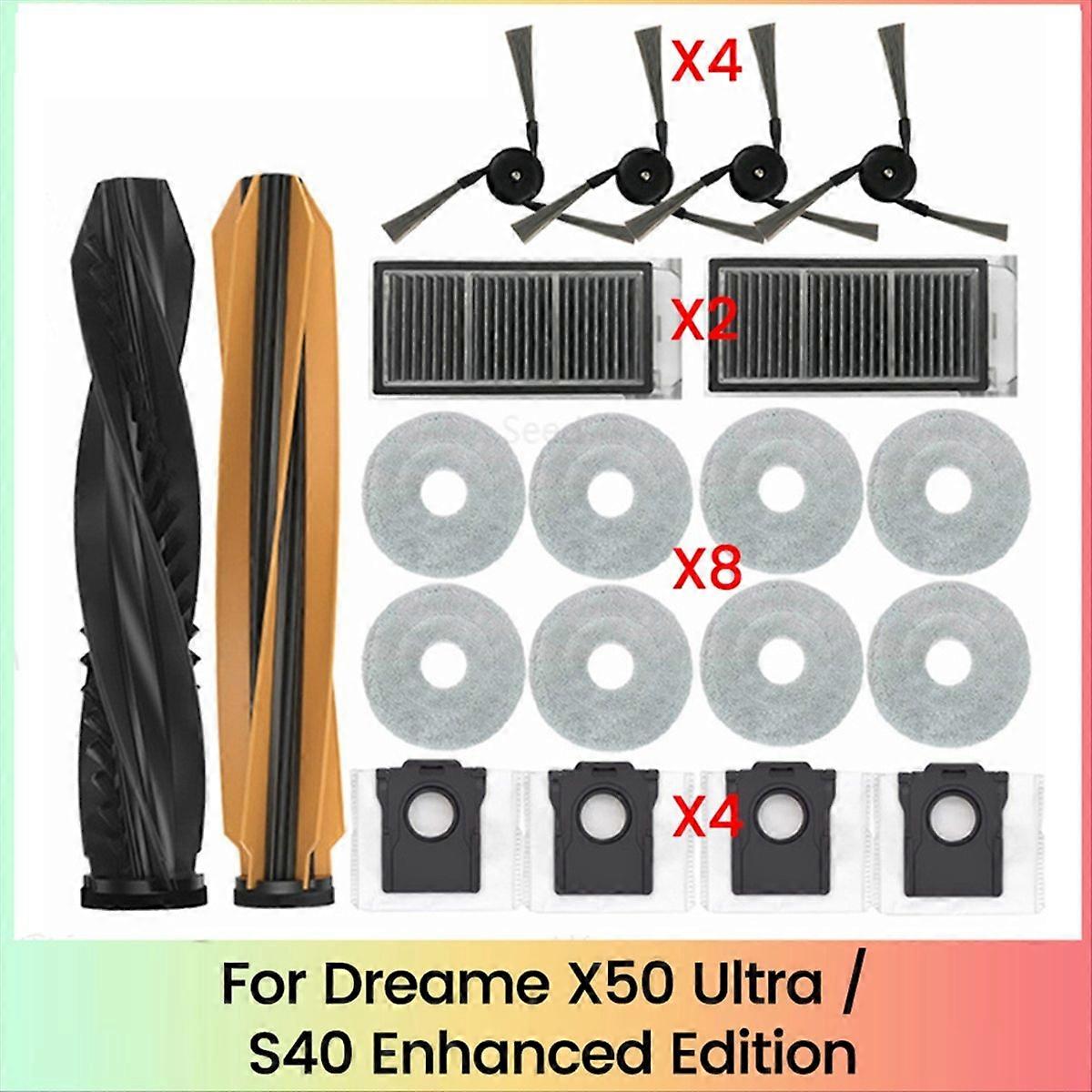 Packung Mit 20 Staubbeuteln Inklusive Hepa-filter Und Hauptseitenbürste Für Den Saugroboter X50 Ultra / S40 Enhanced Edition