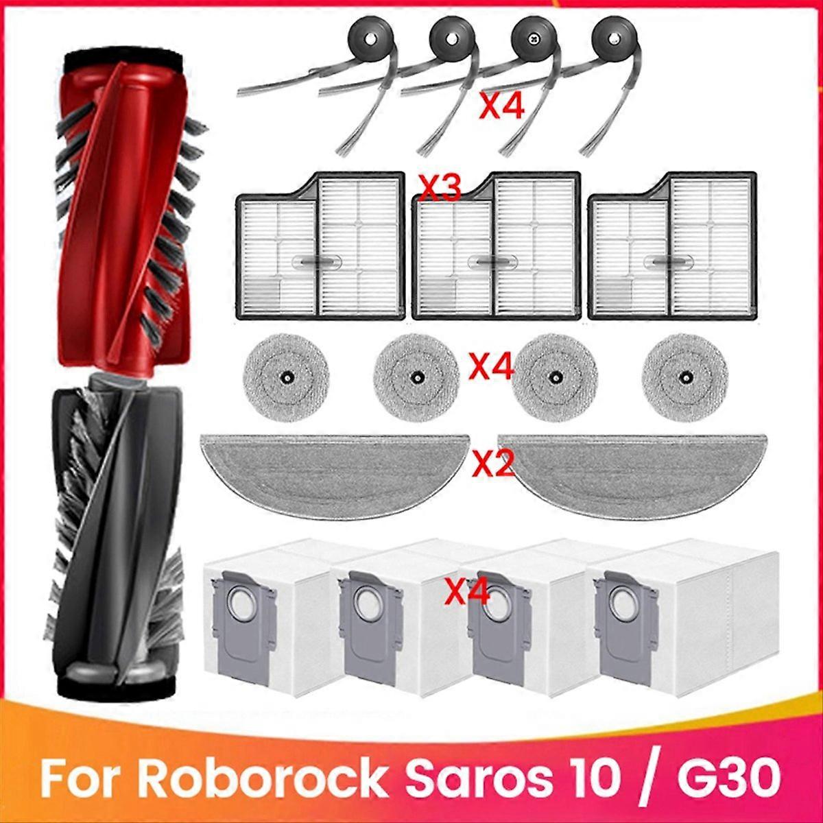 19 Ersatzteile Für Den Staubsauger Saros 10/g30: Waschbare Hauptbürste, Hepa-filter, Reinigungstuch Und Staubbeutel.