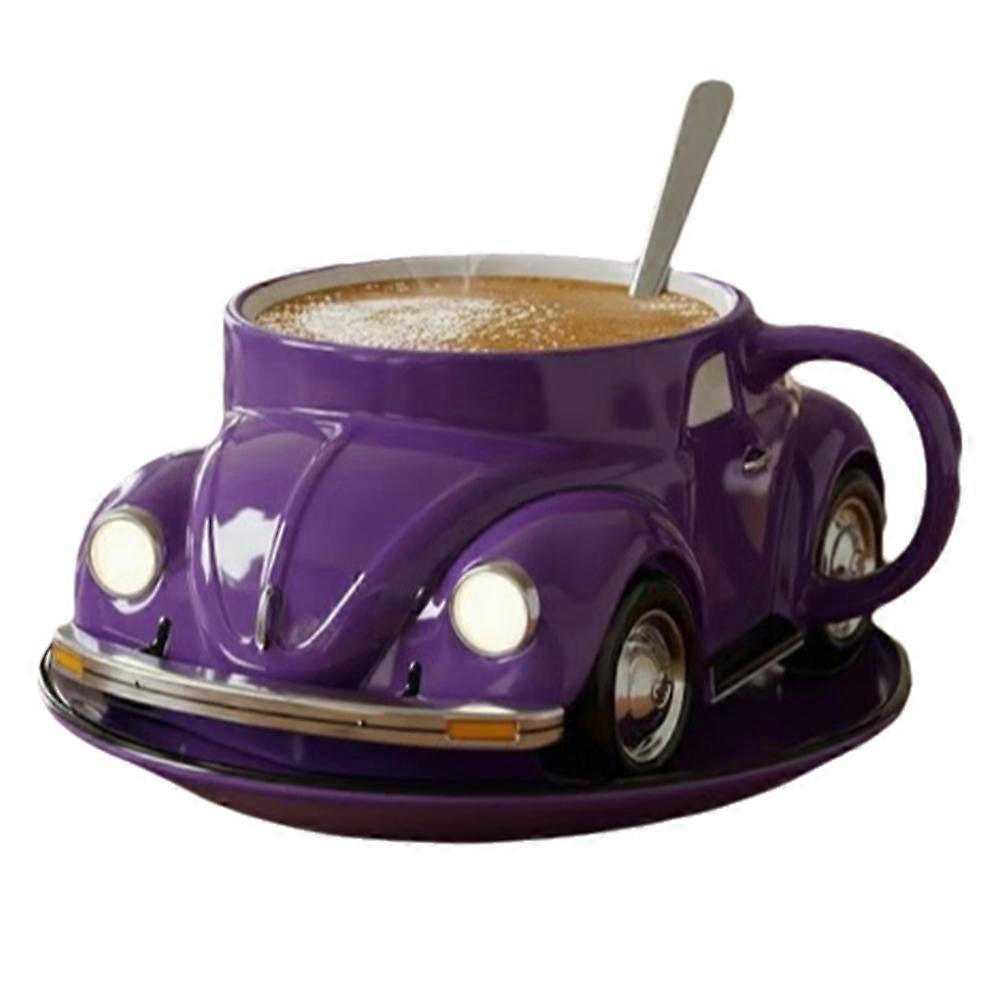 Dekorativer, Hitzebeständiger Kaffeebecher In Einzigartiger Form, Großem Fassungsvermögen, Handgefertigt, Lila. Ideal Für Kaffeeliebhaber.