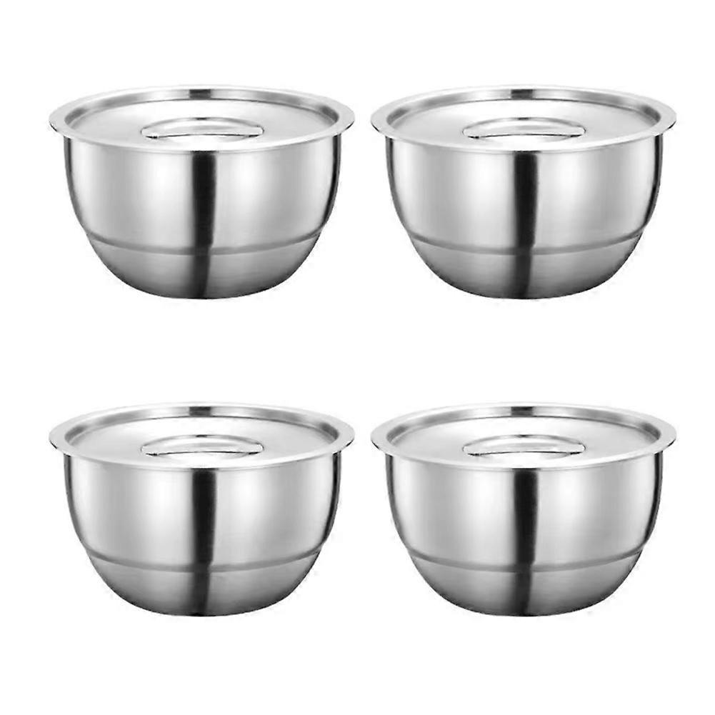 4er-set Reisschalen Aus Edelstahl 304 Mit Deckel – Dicke, Hitzebeständige Suppenschalen – Küchenutensilien