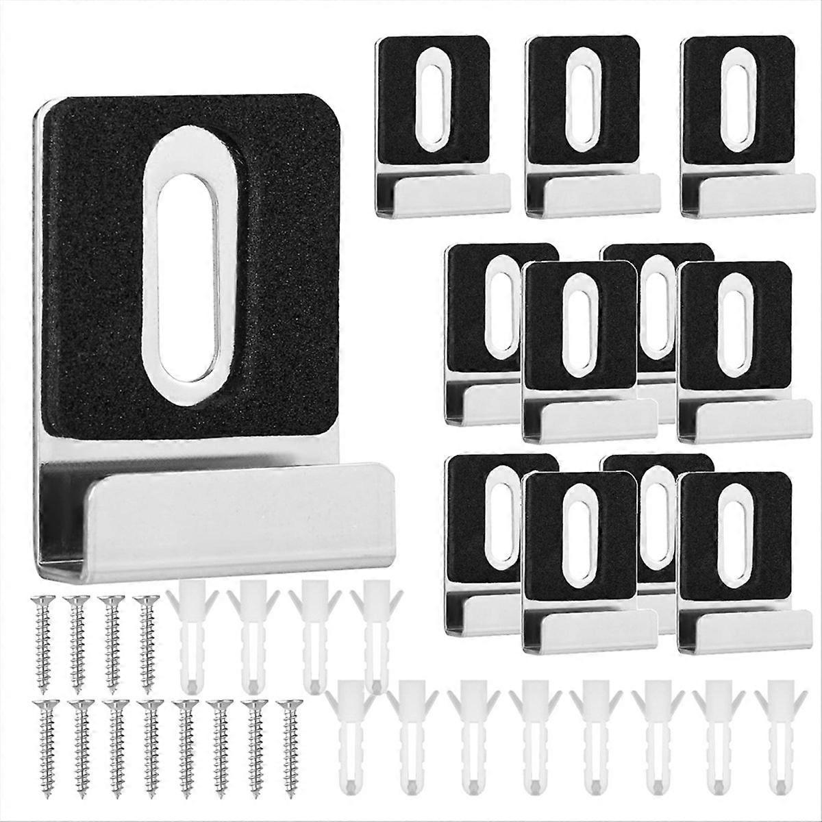 12-teiliges Spiegelhalterungsset Aus Metall, Inklusive Klemmen, Schrauben, Gummipads, Haken Und Robusten Spiegelbefestigungen.