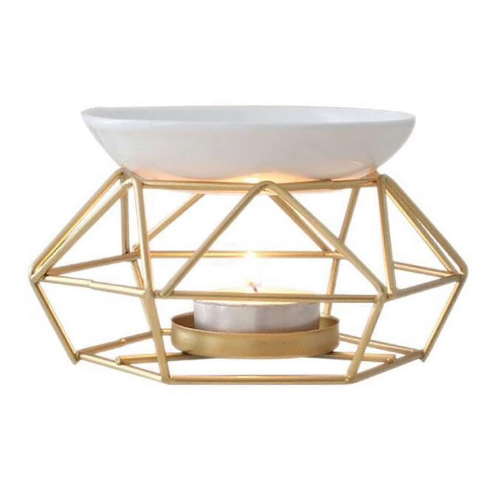 Duftlampe Aus Keramik, Duftölbrenner, Metallbrenner Für Ätherische Öle Und Duftwachs Mit Runder Keramikschale