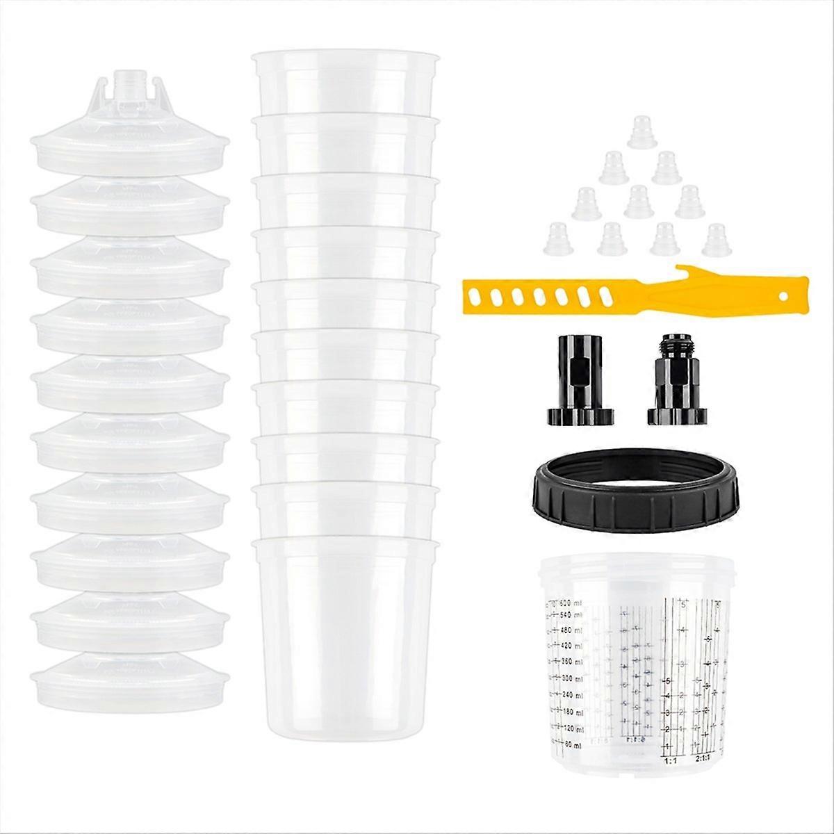 H/o Quick Cup Farbmischbecher Für Airbrush-reservoir, 600 Ml (20,3 Oz), Mit 3/8"-adapter, 10er-pack.