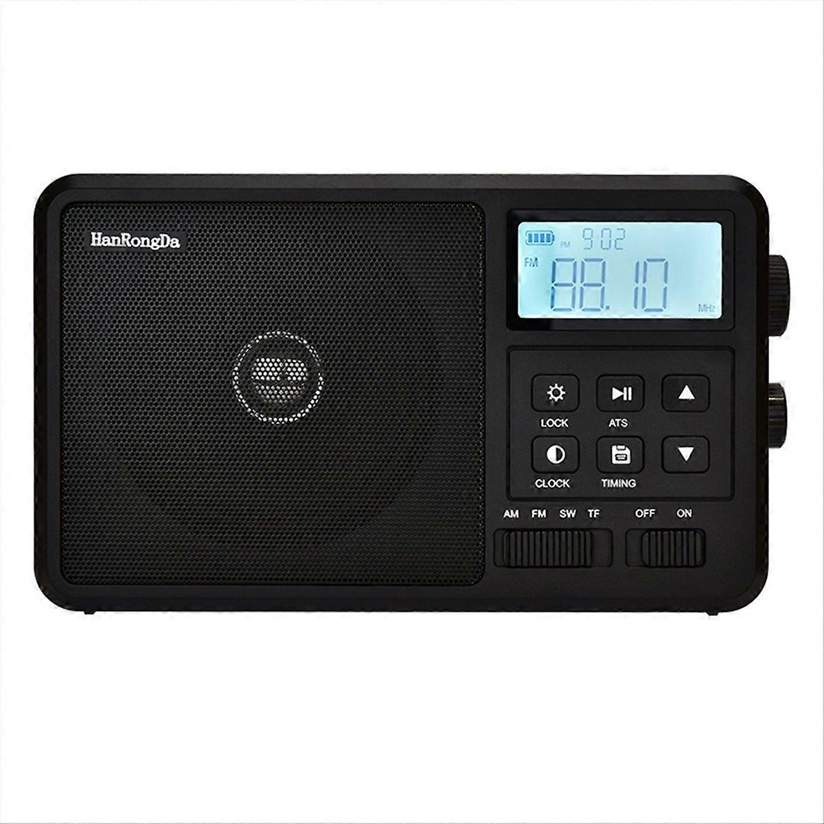 Tragbares Fm/am/sw-radio Mit Großem Lcd-bildschirm, Mehrbandradio, Batteriebetriebenem Aufnahmegerät, Lautsprecher Und Eu-stecker.