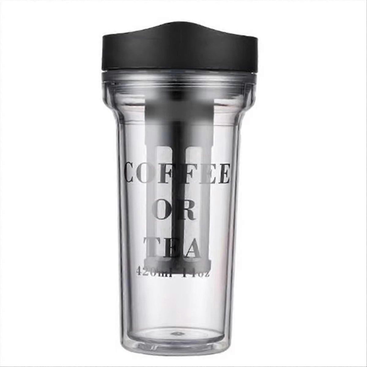 Tragbarer 420-ml-kaffeebecher Mit Integriertem Kaffeefilter – Ideal Für Reisen, Inklusive Tee-ei Und Kaltbrüh-kaffeebereiter.