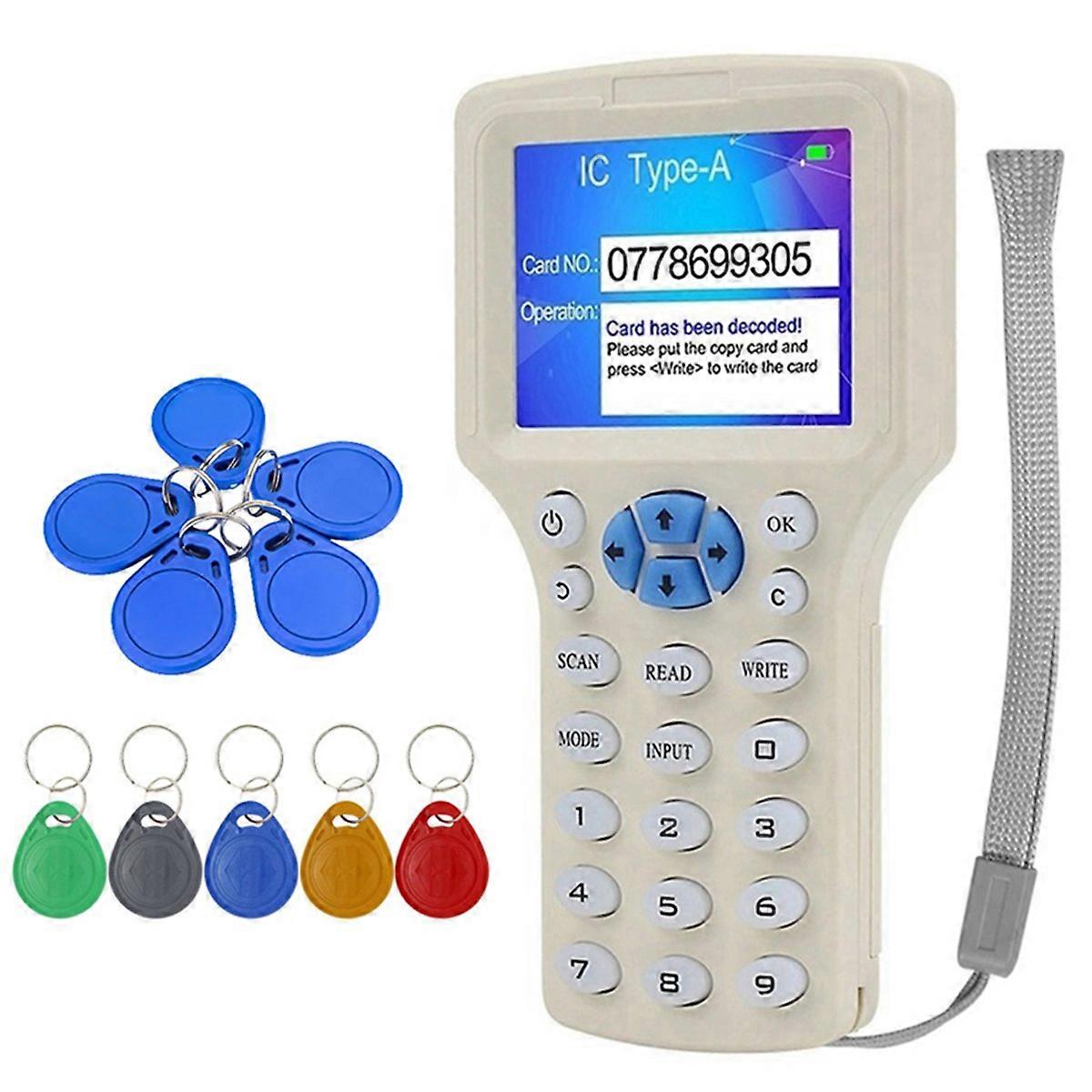 Nfc-rfid-smartcard-lesegerät + 5 Cuid/t5577-schlüsselanhänger, 125k 13,56m Rfid-duplikator, Ic/id-rfid-schlüsselprogrammierer Und -gravierer