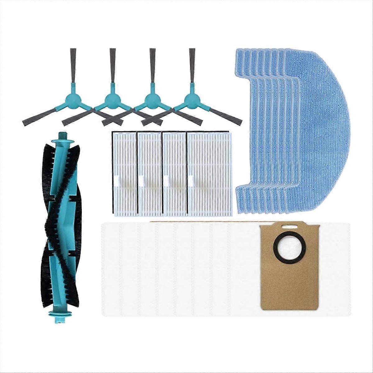 25-teiliges Ersatzteilset Für Den Staubsauger T20 Pro: Hauptbürste, Seitenbürste, Hepa-filter, Reinigungstuch Und Staubbeutel.