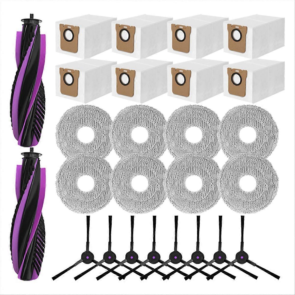 Set Mit 26 Ersatzteilen Für Den Saugroboter P20 Pro: Hauptbürste, Reinigungstuch Und Staubbeutel.