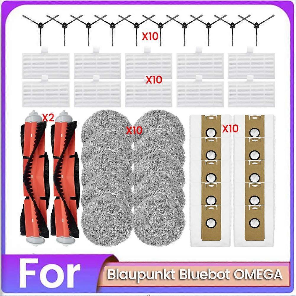 42-teiliges Set Inklusive Bürste, Staubbeutel, Filter Und Reinigungstuch Für Den Blaupunkt Bluebot Omega Staubsauger – Ersatzteile