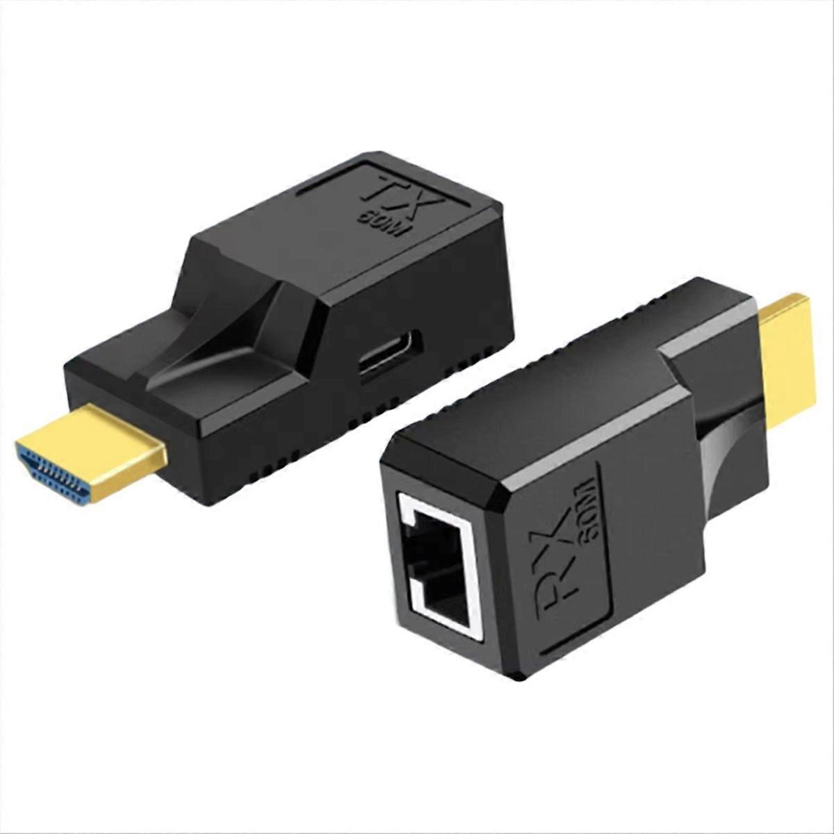 Hd 1080p 60hz Netzwerkverlängerung Mit Rj45-anschlüssen (60 M) Auf Utp Cat5e/6/7 Kabel Für Pc, Laptop Und Hd-fernseher.