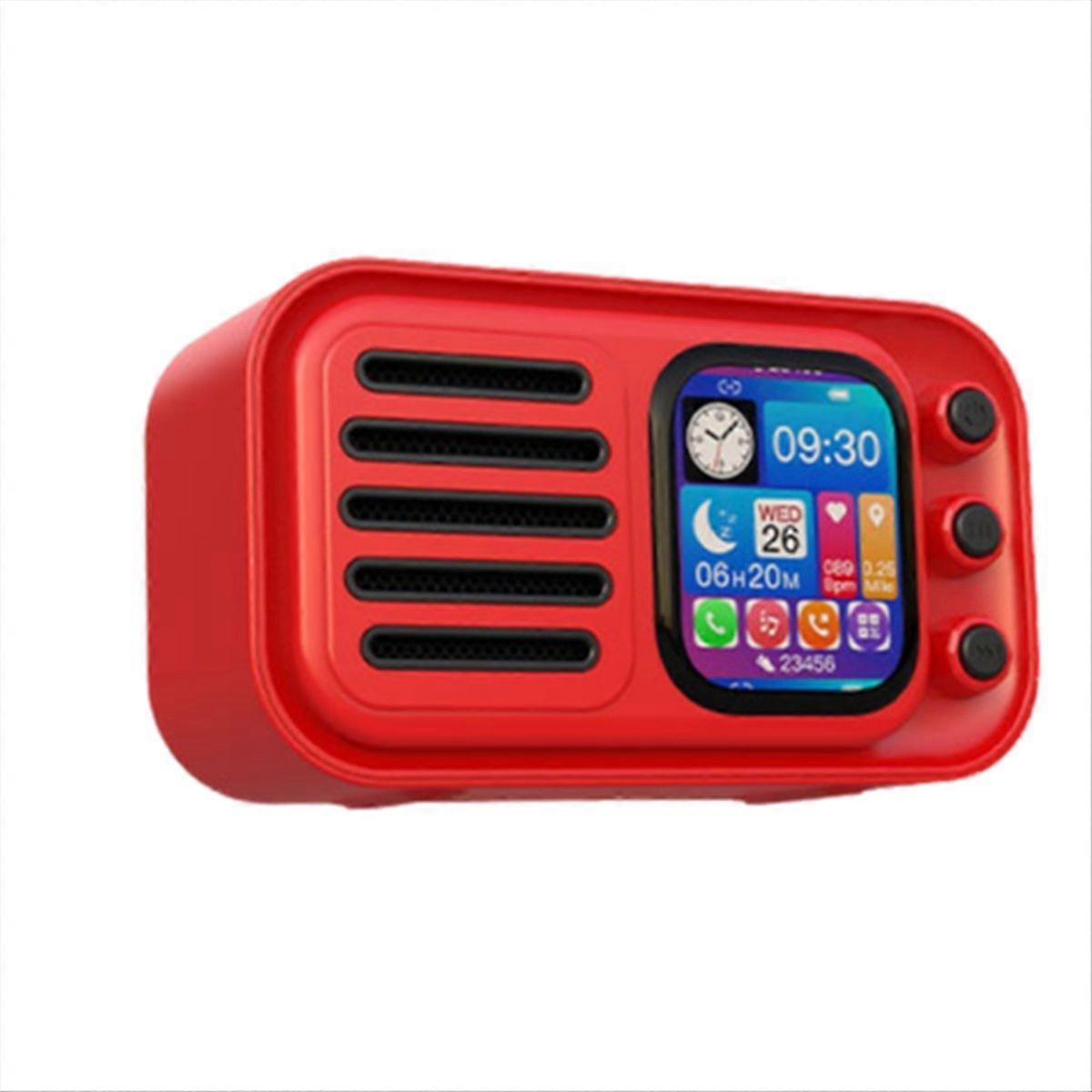 Tragbare Retro-bluetooth-hifi-lautsprecher Mit Touchscreen, Fm-radio, Subwoofer, Wecker Und Liedtextanzeige.