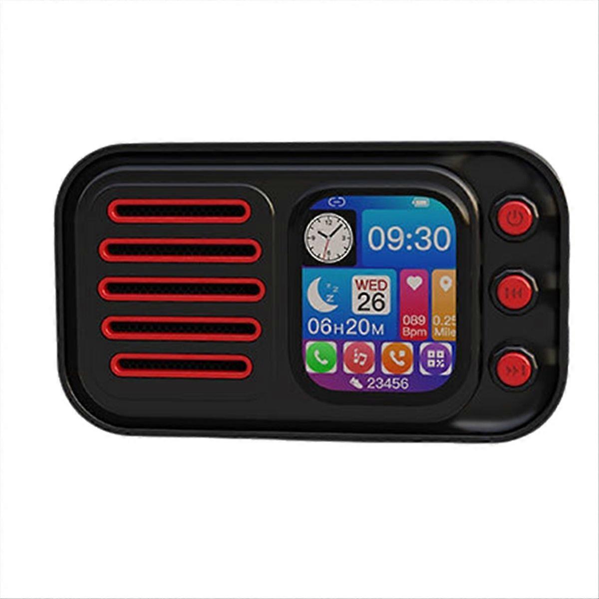 Tragbare Retro-bluetooth-hifi-lautsprecher Mit Touchscreen, Fm-radio, Subwoofer, Wecker Und Liedtextanzeige, B