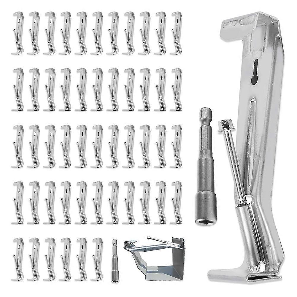 Packung Mit 50 Unsichtbaren Dachrinnenhalterungen (12,7 Cm / 5 Zoll) Mit Vorinstallierten Schnellverschlüssen – Dachrinnenhalterungen Für 12,7 Cm (5 Zoll) K-förmige Dachrinnen