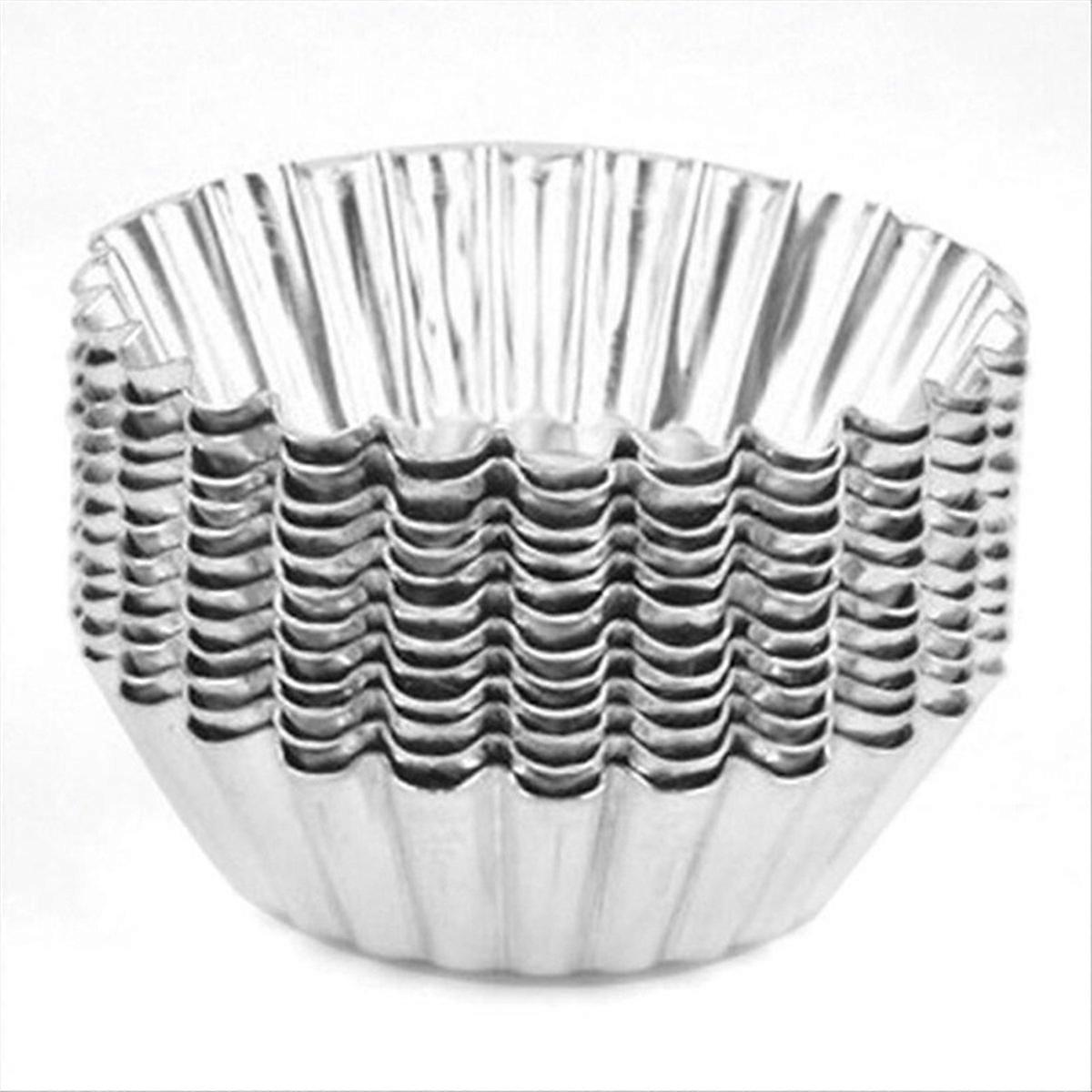 80 Silberne Aluminium-eierkuchenformen