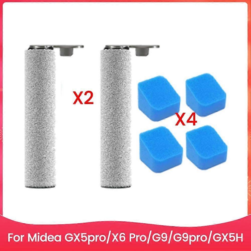 Set Mit 6 Ersatzteilen Für Die Bodenreiniger Gx5pro/x6 Pro/g9/g9pro/gx5h: Zubehör, Hauptwalze, Bürste, Filter Und Schwamm.