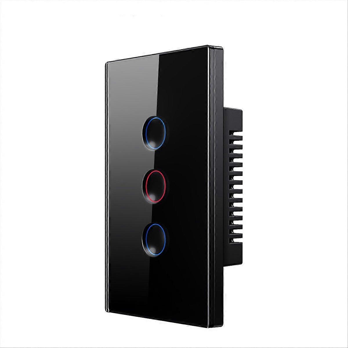 Zigbee Smart-touch-schalter 110-240 V, Konkave Form 2,5d, Kompatibel Mit Zigbee 3.0, 3 Steckdosen.