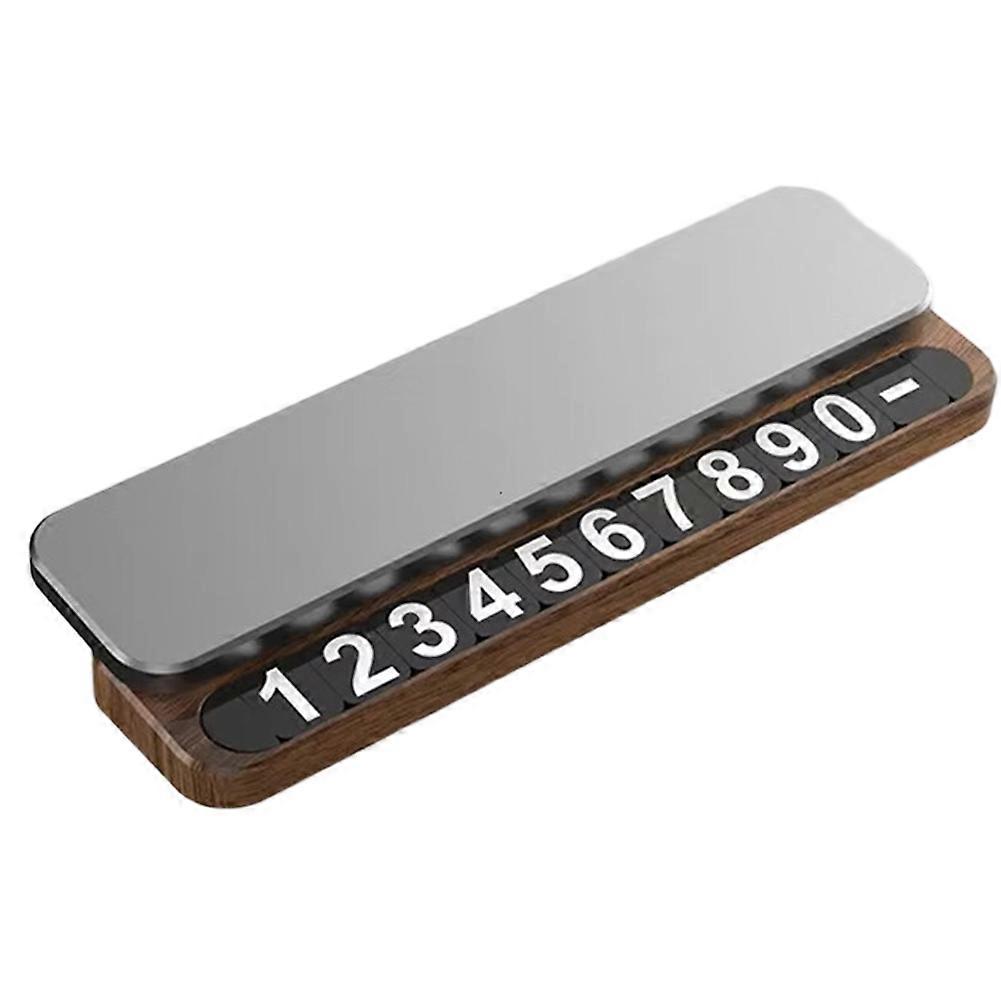 Universelles Temporäres Parkschild Mit Versteckter Telefonnummer, Aus Metall Und Walnussholz, Auto-styling-zubehör B