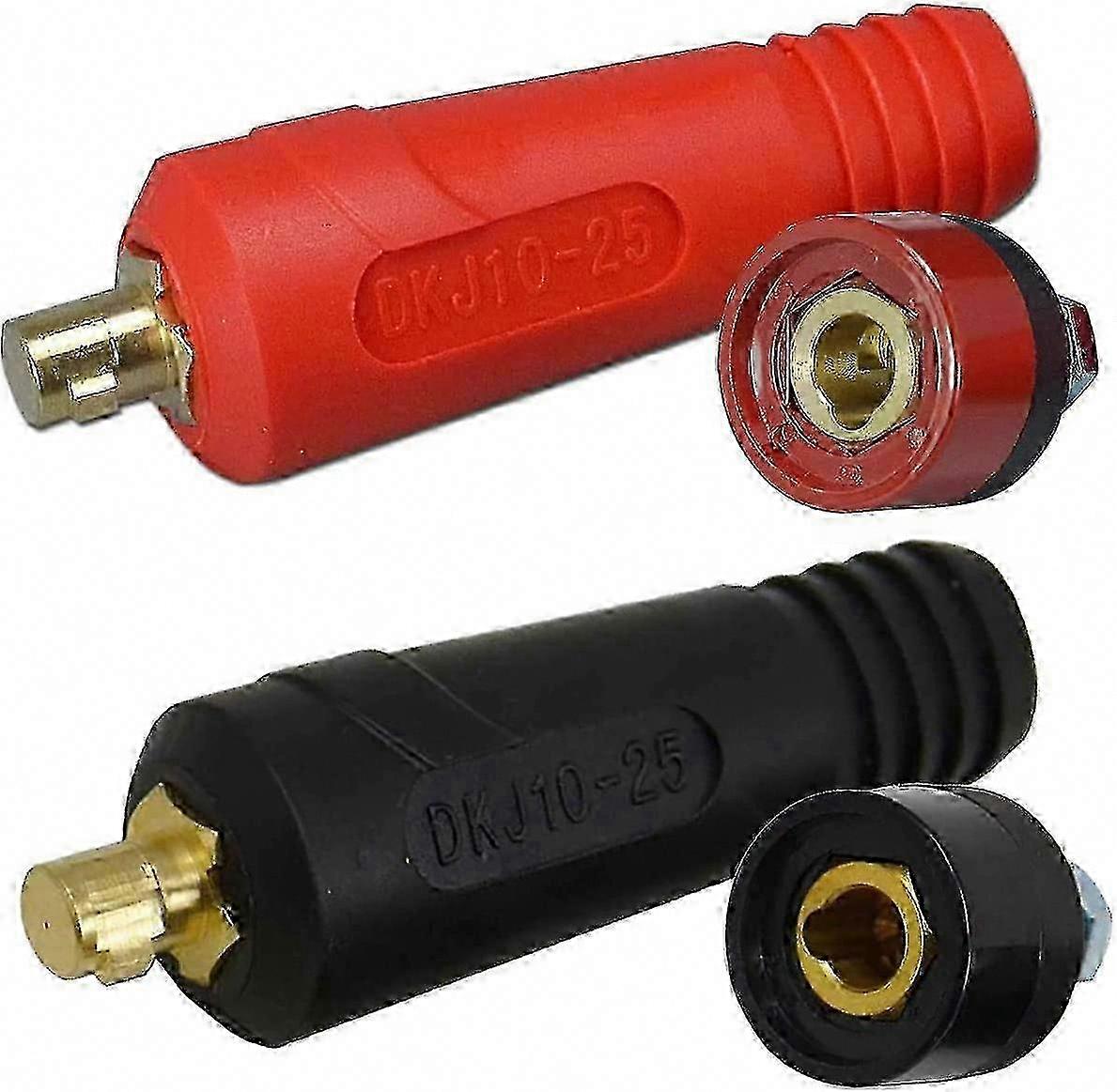 Wig-schweißkabel-anschlussdosen-set Stecker & Buchse Dkj10-25 Schnellkupplung 2 Paare (schwarz & Rot)