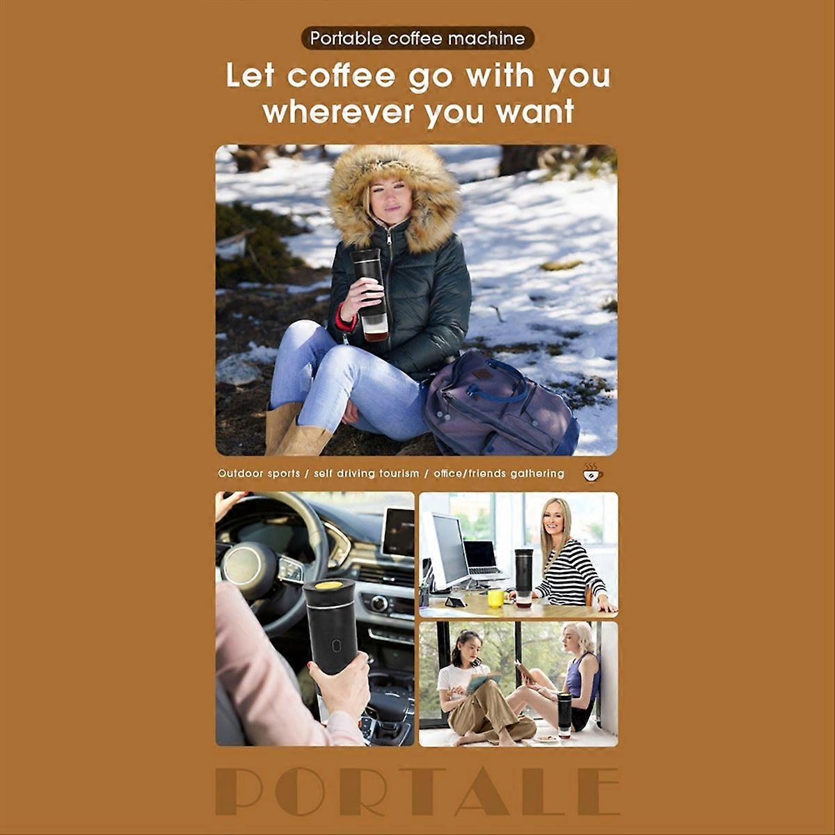 Tragbare Elektrische Espressomaschine Mit Reisetasche, Tragbare Kaffeemaschine Für Unterwegs, Selbstheizende Espressomaschine Fürs Auto