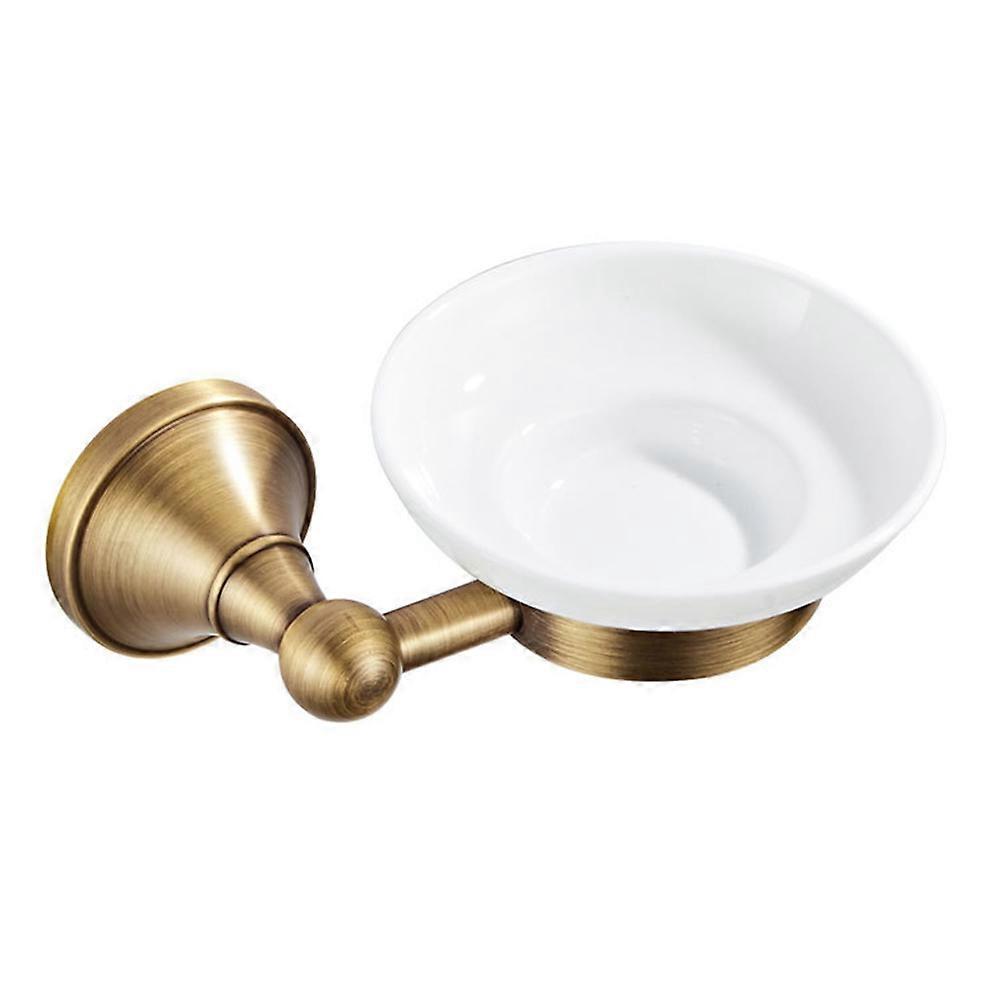 Antike Seifenschale Aus Gebürsteter Bronze Mit Keramikfüßen Für Badezimmer Und Toilette.