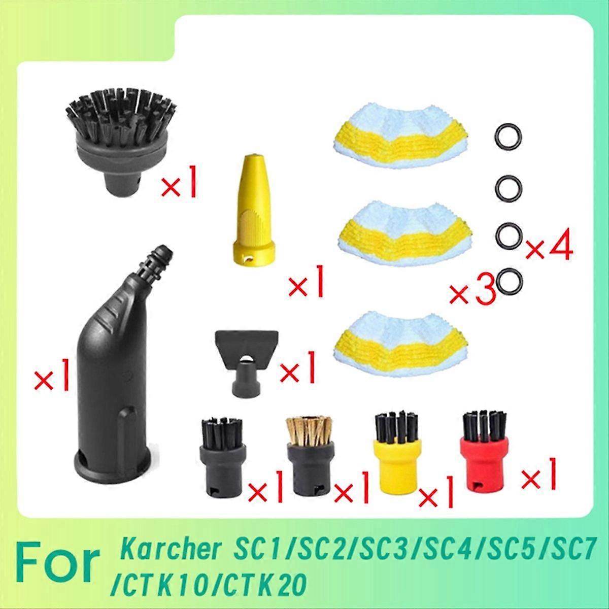 Für Dampfreiniger Sc1/sc2/sc3/sc4/sc5/sc7/ctk10/ctk20: Rundbürste, Motorisierter Düsenkopf, O-ring.