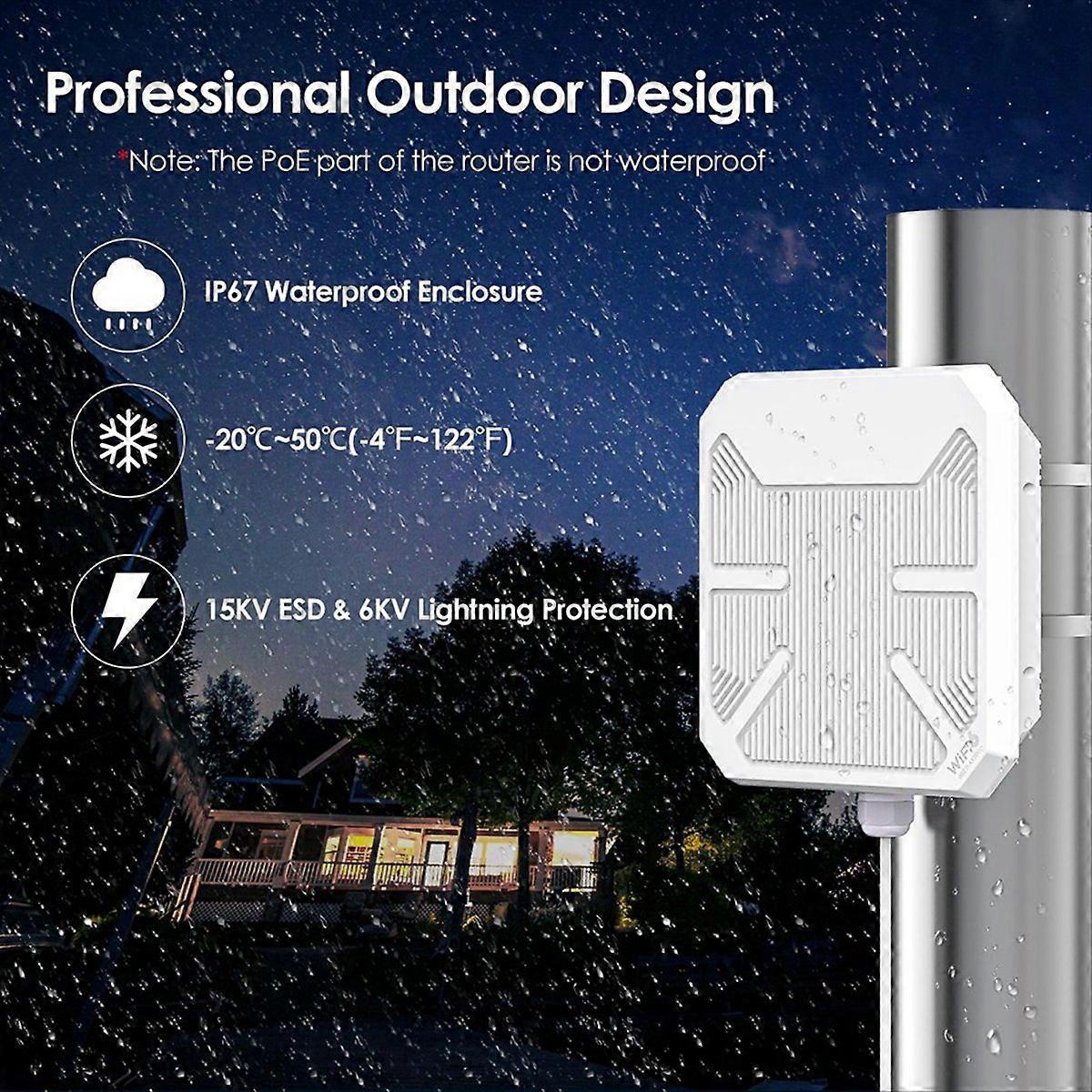 Ax3000 Dualband-wlan-6-access-point Mit Großer Reichweite Für Den Außenbereich, Poe- Und Ip67-wetterschutz, 2,4 Ghz/5 Ghz Wlan-router Für Den Außenbereich (au)