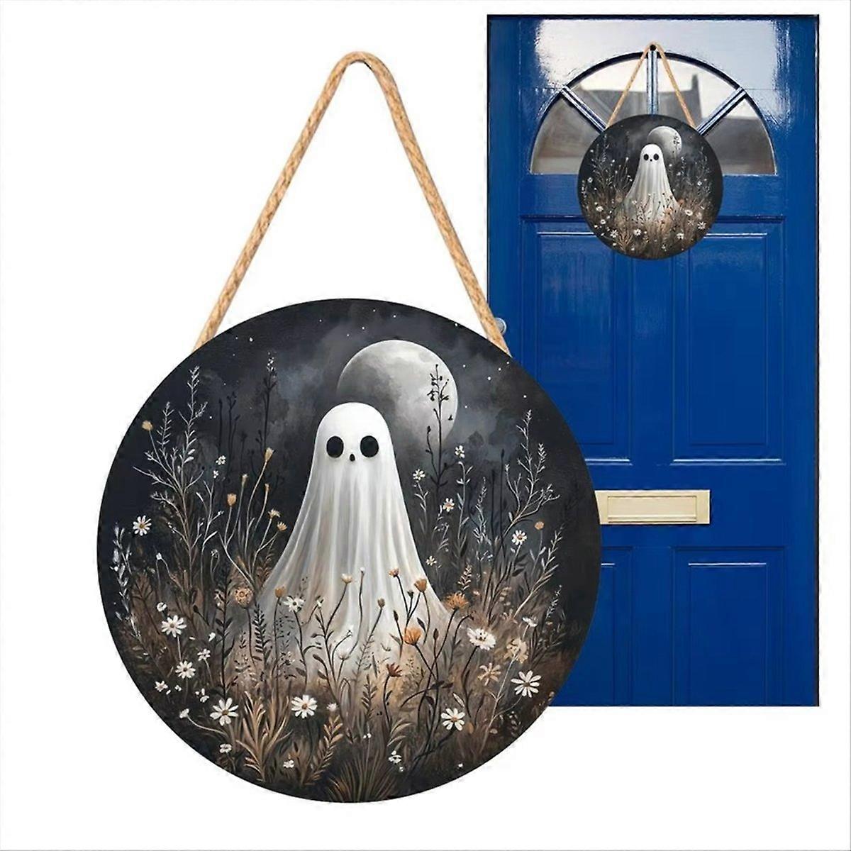 Halloween-schild Für Die Haustür, 2d-holzkürbis-dekoration Für Den Garten (b)