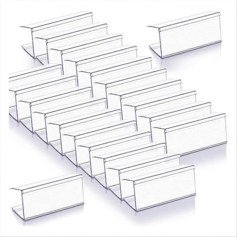 Packung Mit 100 Transparenten Regaletikettenhaltern Aus Holz, 6 Cm Lang X 2,5 Cm Hoch.