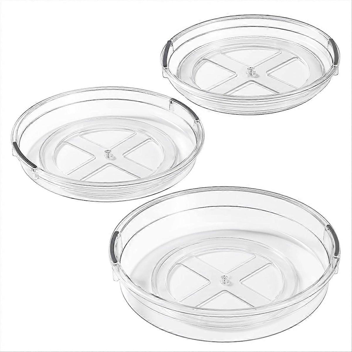 Set Mit 3 Transparenten, Drehbaren Organizer-boxen Für Schränke, Küche, Speisekammer Und Gewürzaufbewahrung.