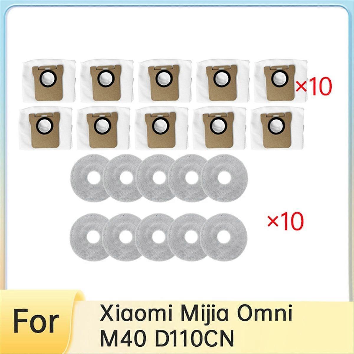 Set Mit 20 Zubehörteilen Für Den Omni M40 D110cn Staubsauger: Seitenbürste, Filter Und Staubbeutel.