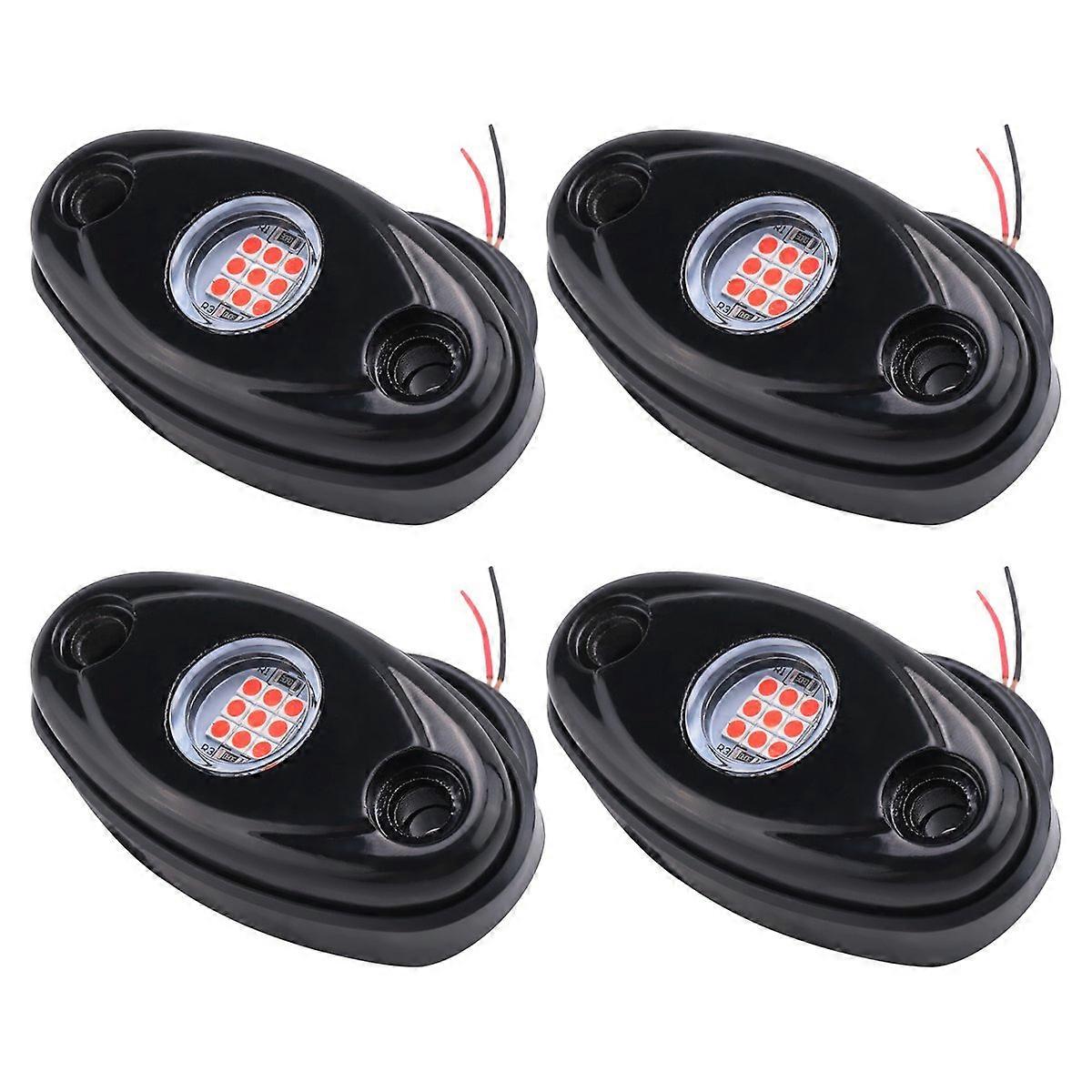 Set Mit 4 Wasserdichten Led-scheinwerfern Für Den Lkw-unterboden (rot)