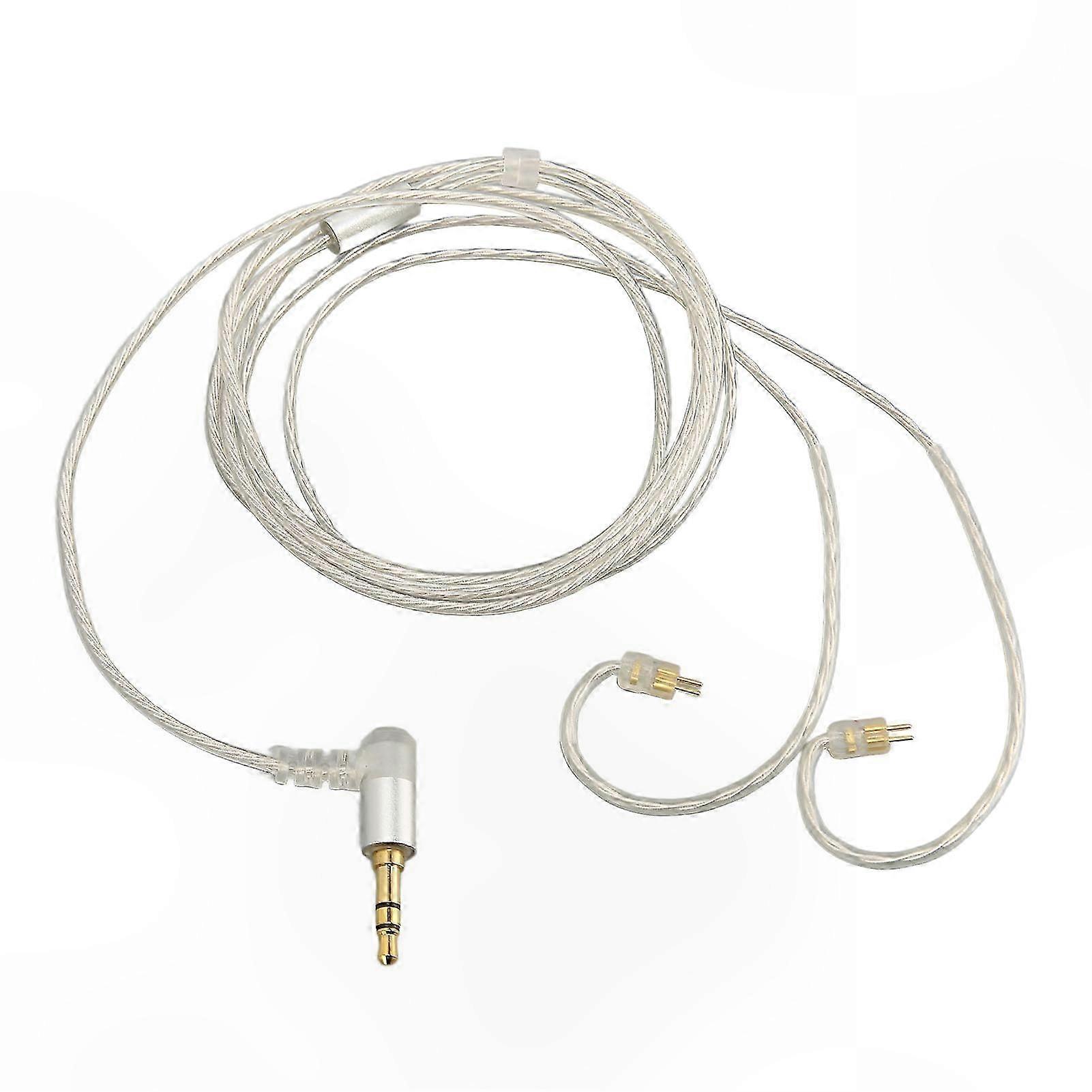 Versilbertes Ersatzkabel Für 2-polige 0,78-mm-kopfhörer, Verbessertes Kupferkabel Für Maßgefertigte In-ear-monitore