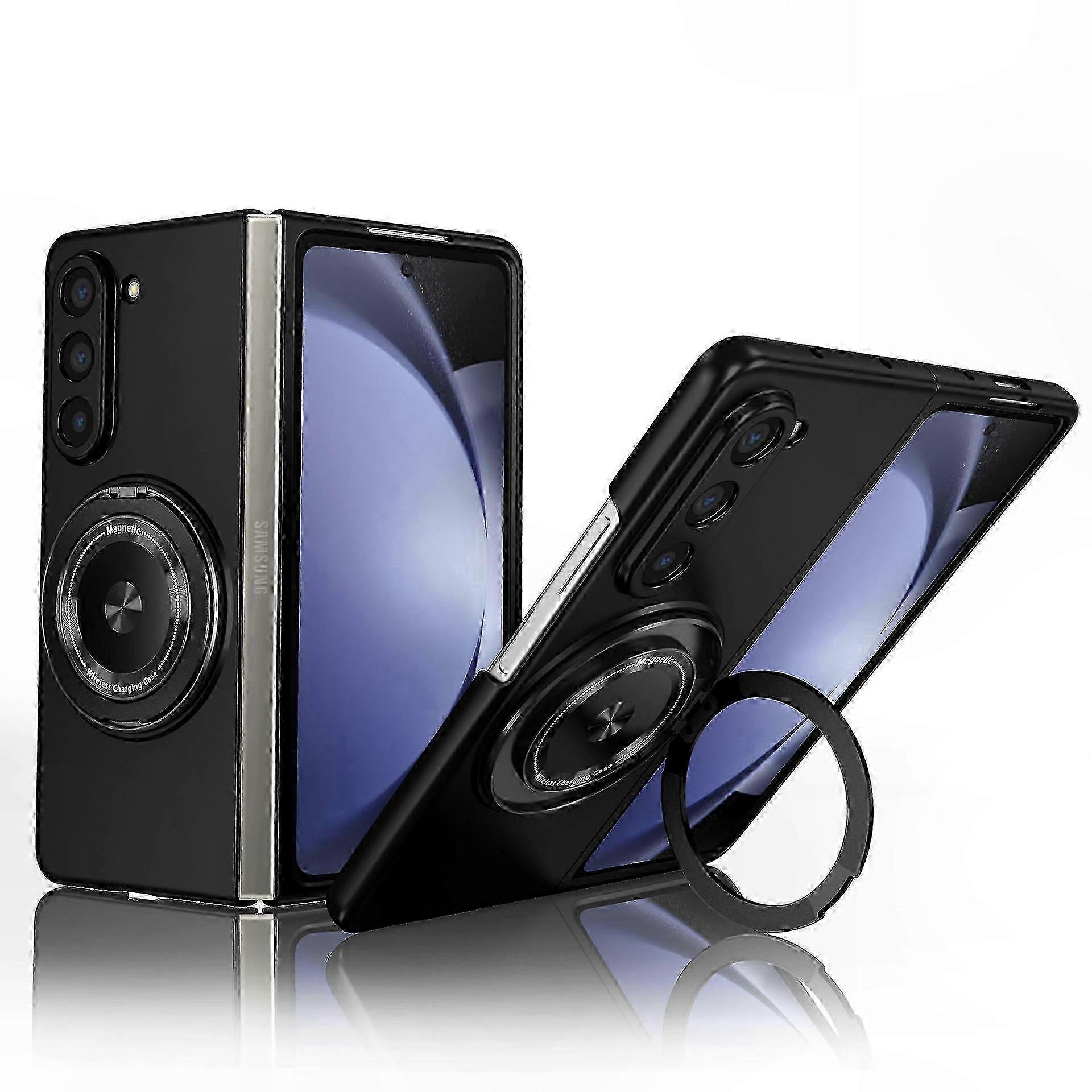 Magnetische Hülle Für Galaxy Z Fold 6, Schlanke, Stoßfeste Pc-hülle Mit Drehring, Magsafe-kompatibel, Integrierter Schwenkständer