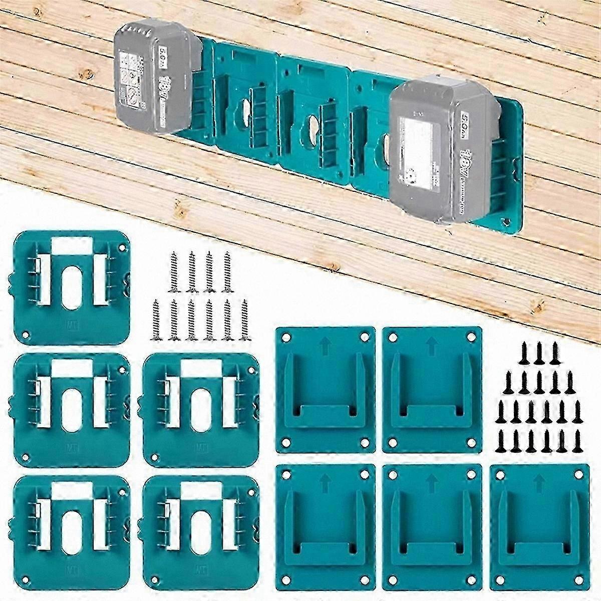 10er-pack Batteriehalter Für 14,4-v- Und 18-v-li-ion-akkus, Aufbewahrungsständer Für Elektrowerkzeuge, Wandmontage, Werkstatt-organizer