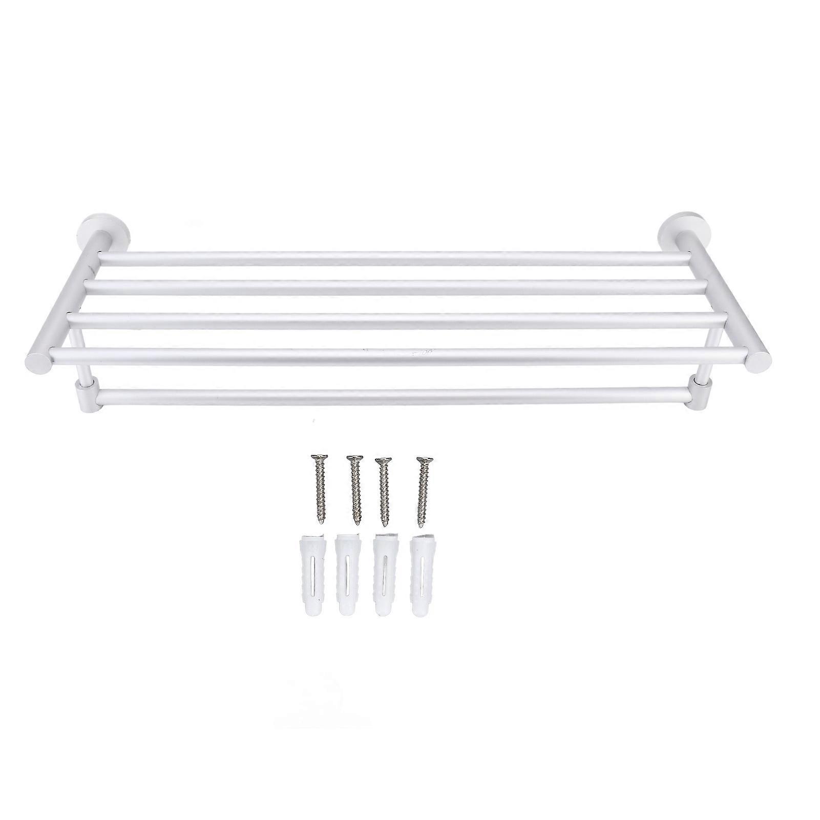 Wandmontierte Handtuchstange Aus Aluminiumlegierung Für Das Badezimmer, 5 Haken, Praktische Ablagefläche, Wandhalterung, Stabiler Handtuchhalter.