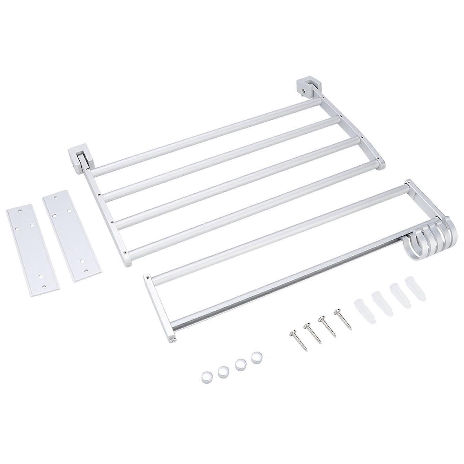 Wandmontierter Handtuchhalter Aus Aluminium, Doppelablage, Wandaufbewahrung 37 Cm