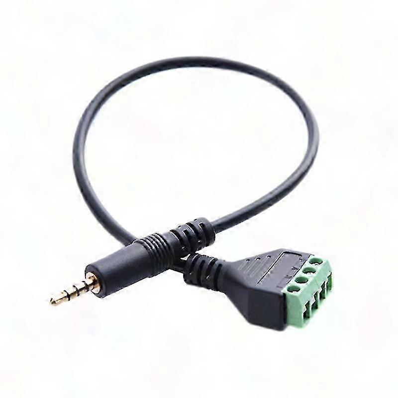 Adapterkabel Von 3,5-mm-trrs-stecker Auf 4-polige Schraubklemme Für Av-lautsprecher, Stereo-audioanschluss, Vergoldeter Klinkenstecker, Lötfrei, Kompatibel Mit Verstärkern Und Lautsprechern