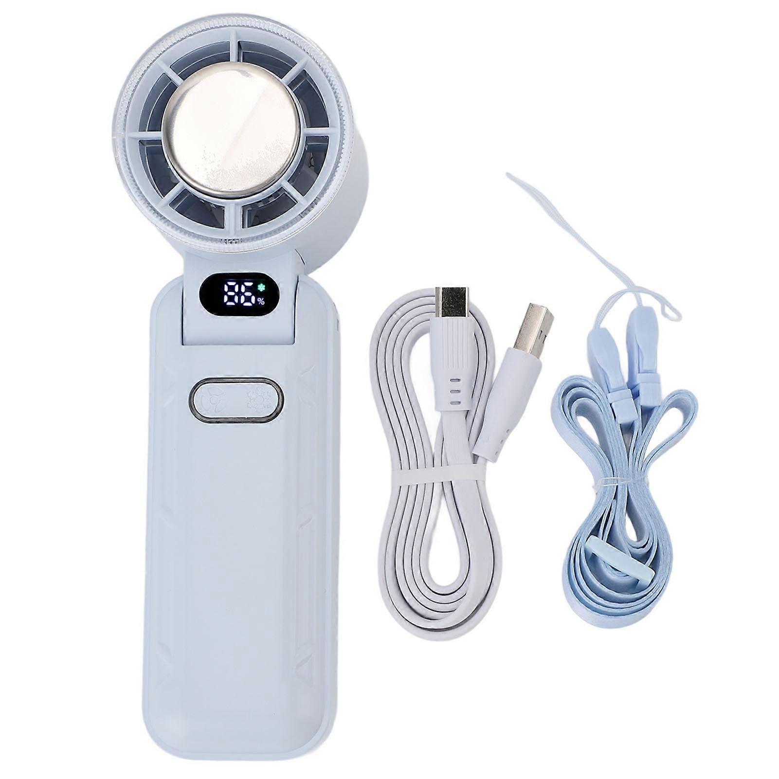 Mini-faltventilator Mit 5 Geschwindigkeitsstufen, Leise Und Per Usb Aufladbar, Schnelle Kühlung Mit Digitalanzeige, Ideal Für Reisen, Zuhause Und Strand