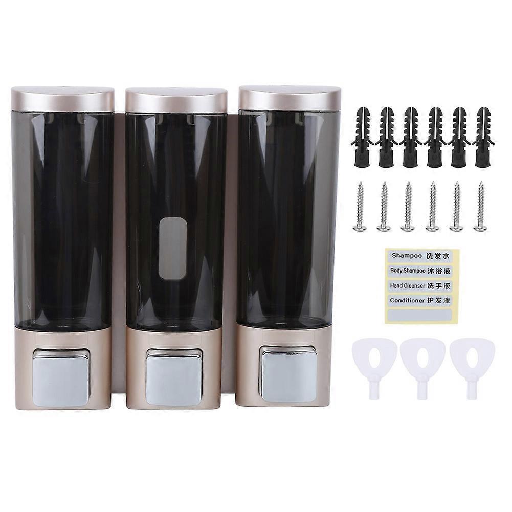 Manueller Wandseifenspender 3x200ml, Dreiteilige Box Für Duschgel, Shampoobehälter Fürs Badezimmer.