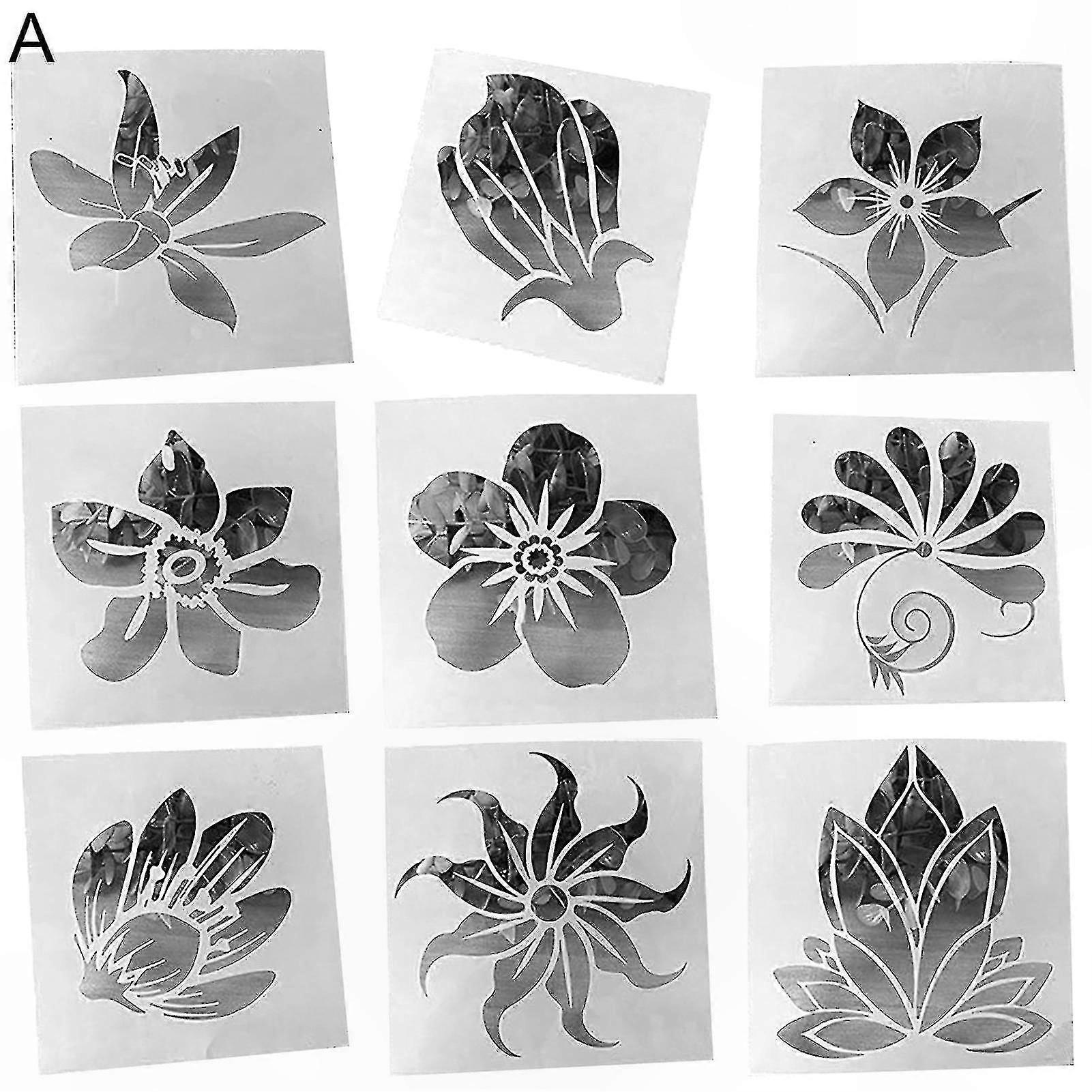 Pet-blumen-wandschablone Für Kunst- Und Bastelprojekte, Blumenmuster, Wiederverwendbare Vorlage