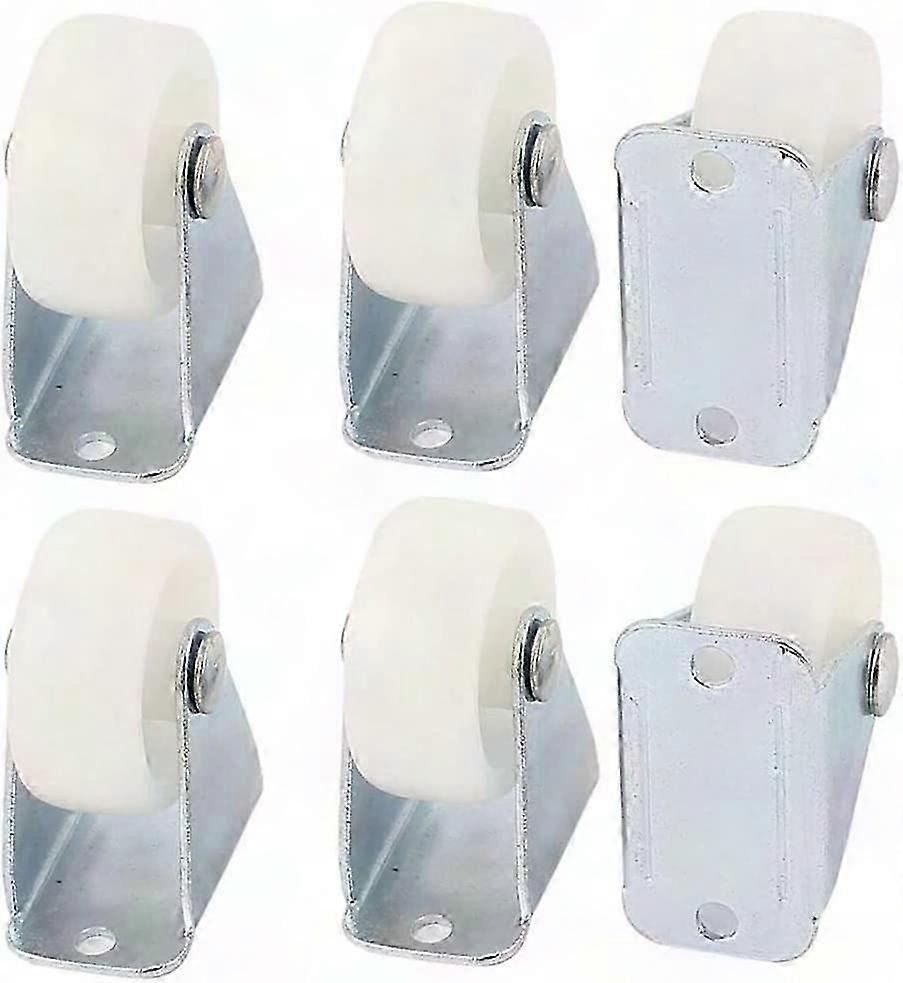 6 Pp 1-zoll-rollen, Feste Räder Für Möbel, Stabile, Flache Basis, Wagen, Stühle, Heimgebrauch