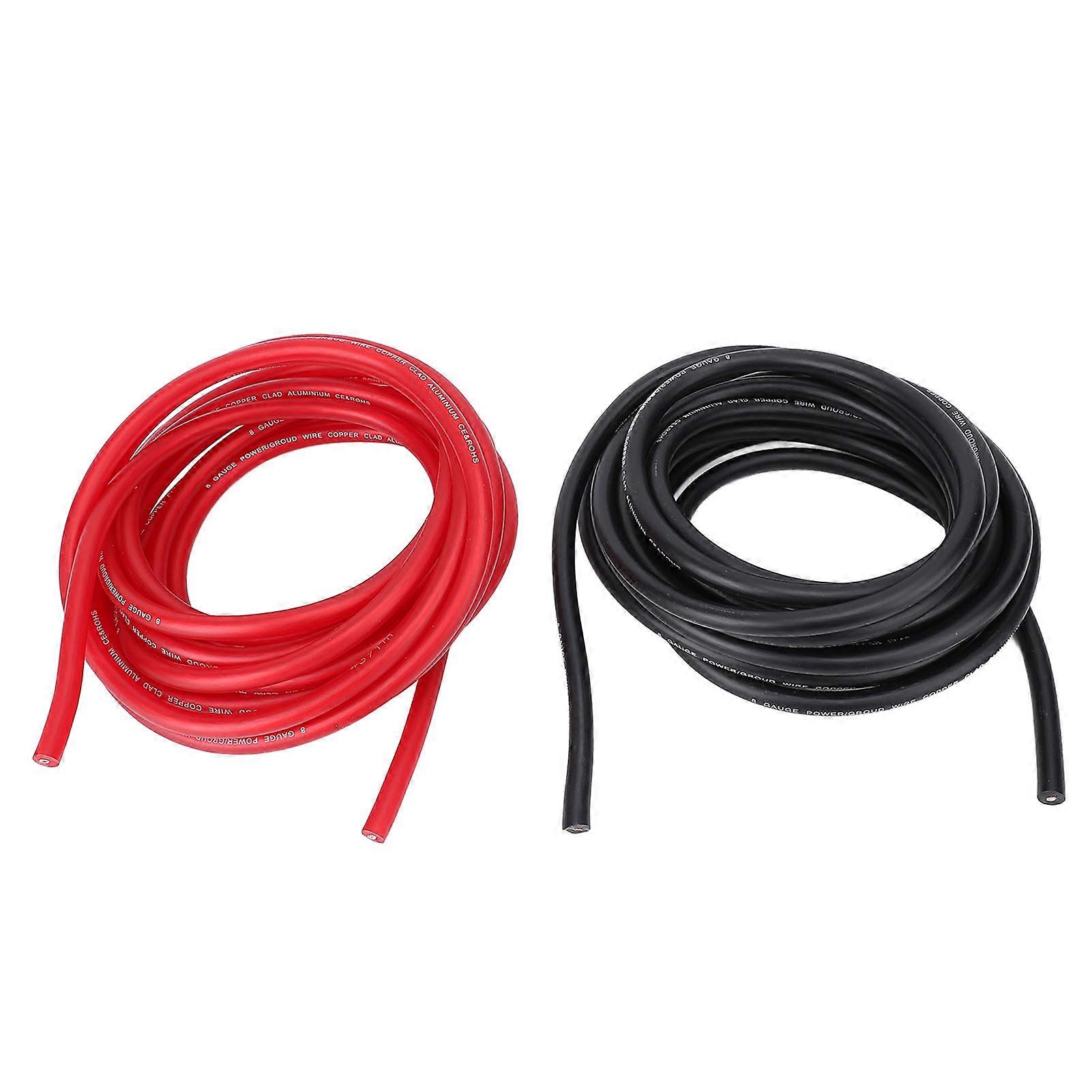 8 Awg Hitzebeständiges Elektrokabel, 2er-pack Für Fahrzeug, Wohnmobil, Boot, Strom- Und Erdungskabel