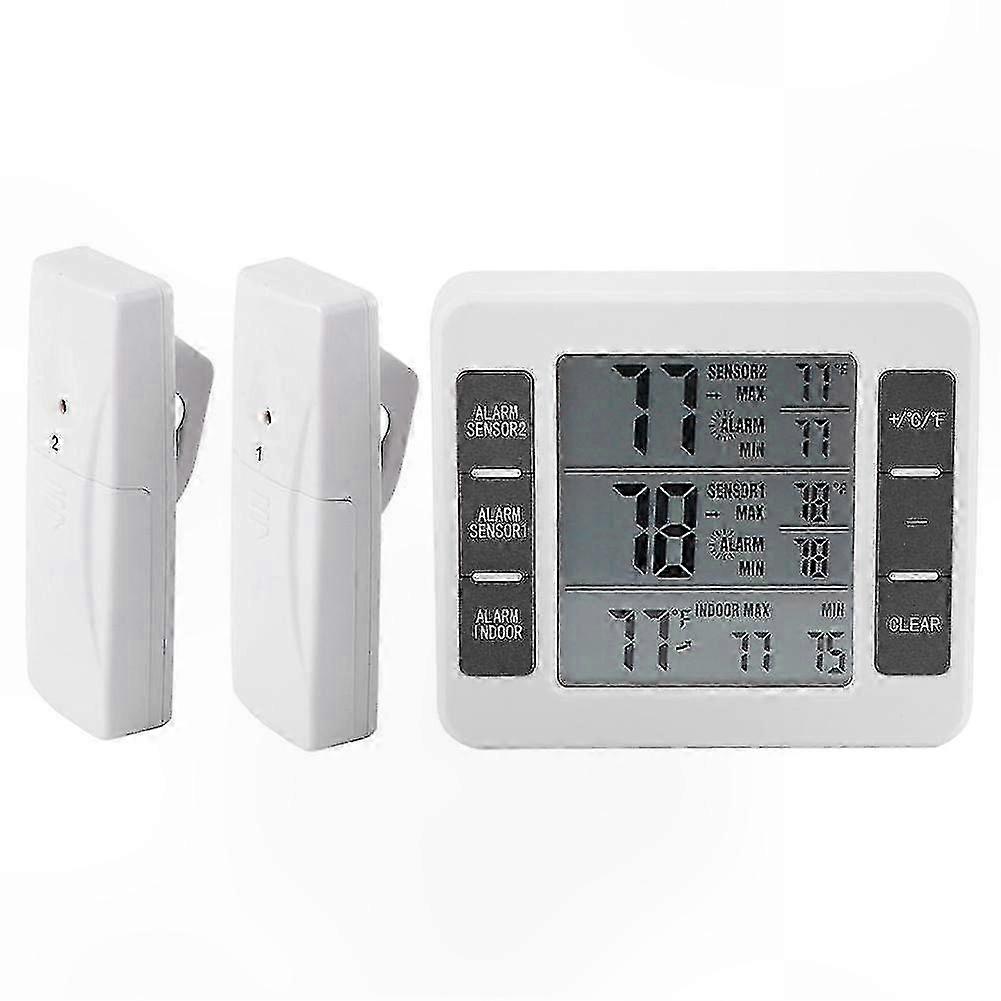 Kabelloses Digitales Thermometer Für Kühlschrank Und Gefrierschrank, Externe Sonde, Min-/max-temperaturüberwachung, Akustischer Alarm Mit Display