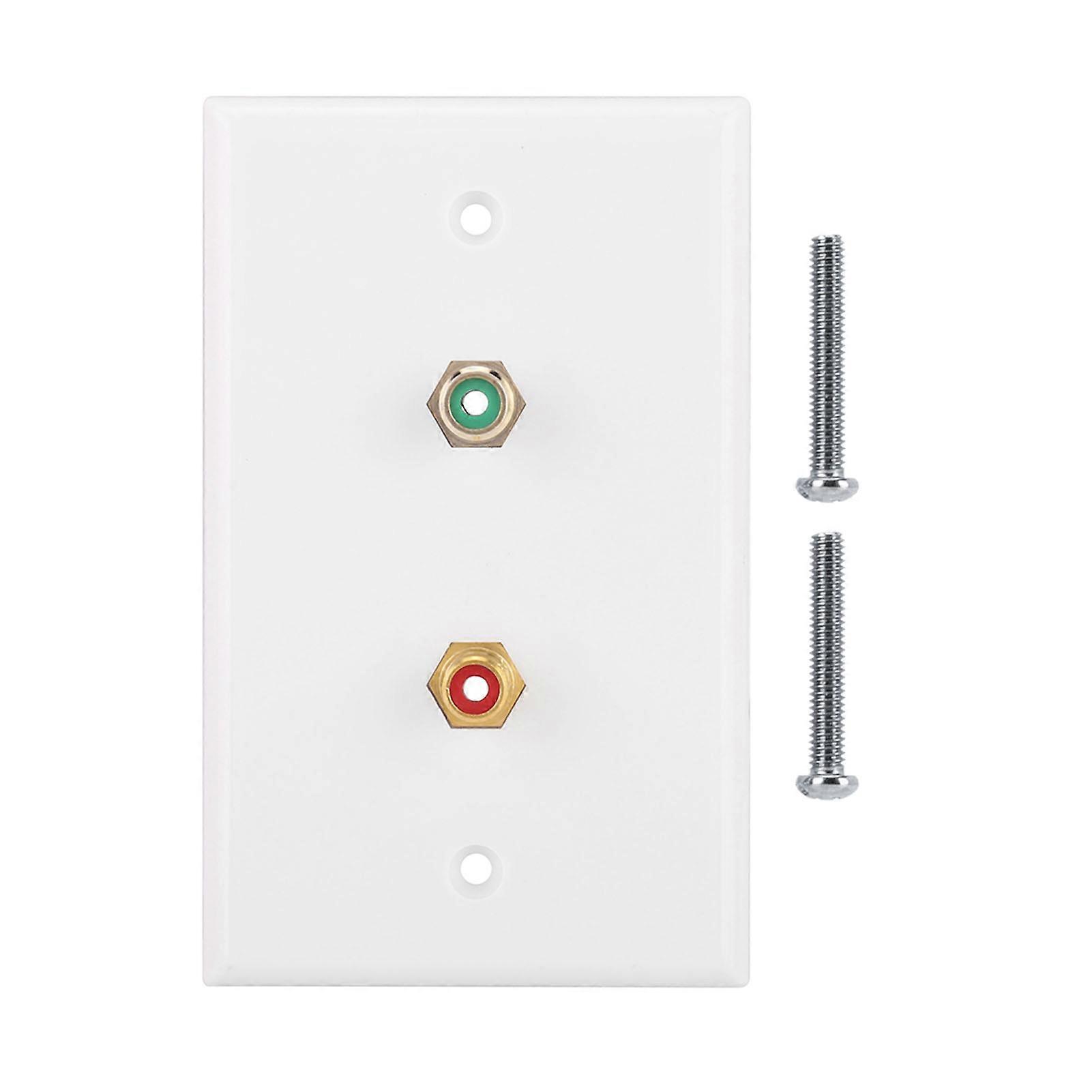 Multifunktionale Wanddose Mit 2 Rca-schnittstellen Für Büros Und Gewerbegebäude, Robustes Anschlussfeld, Elegantes Design, Einfache Installation.