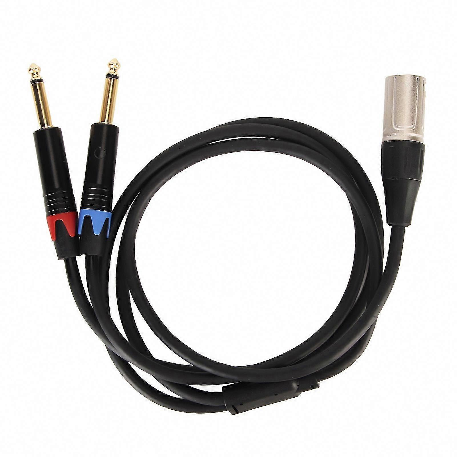 Xlr-stecker Auf Zwei 6,35-mm-ts-mono-y-adapterkabel – 2 M Mikrofonkonverter, Zwei 6,35-mm-klinkenstecker Auf Xlr-stecker, Für Beschallung Und Aufnahmen.