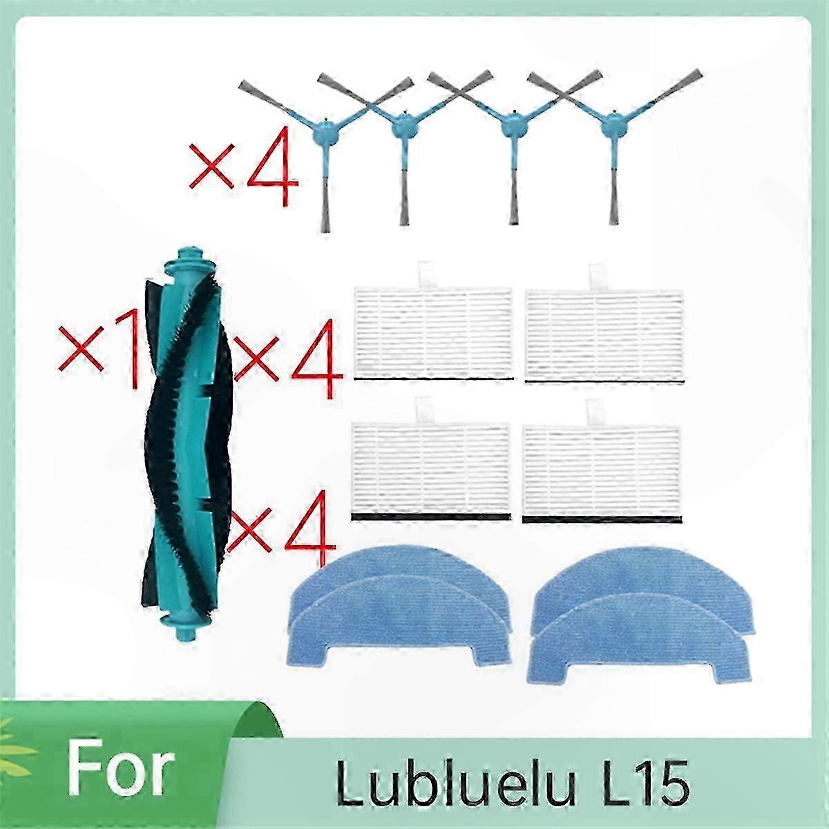 13-teiliges Zubehörset Für Den Saugroboter L15: Hauptbürste, Seitenbürsten, Hepa-filter, Ersatzwischer